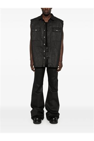 Black cotton denim waistcoat RICK OWENS DRKSHDW | DU01F4764DBK09
